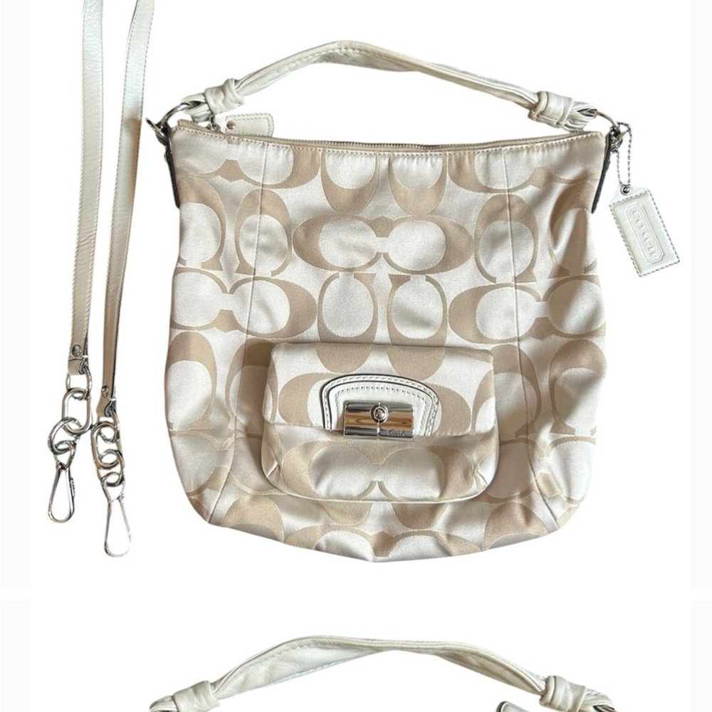 Coach Kristin NEW  Beige and White Signature Shoulder- Hobo Bag